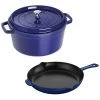 COOKWARE Staub Cast Iron 3-Piece Cocotte And Fry Pan Set - Dark Blue