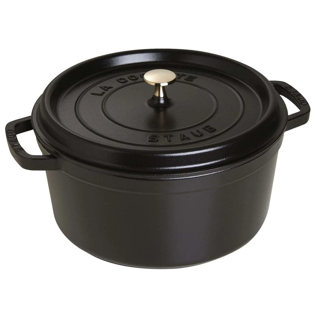 COOKWARE Staub Cast Iron 9-Quart Round Cocotte - Matte Black 3 COOKWARE Staub Cast Iron 9-Quart Round Cocotte - Matte Black