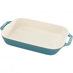 Staub Ceramic 10.5'' X 7.5'' Rectangular Baking Dish - Rustic Turquoise BAKEWARE