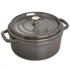 Staub Cast Iron 5.5-Quart Round Cocotte - Graphite Grey