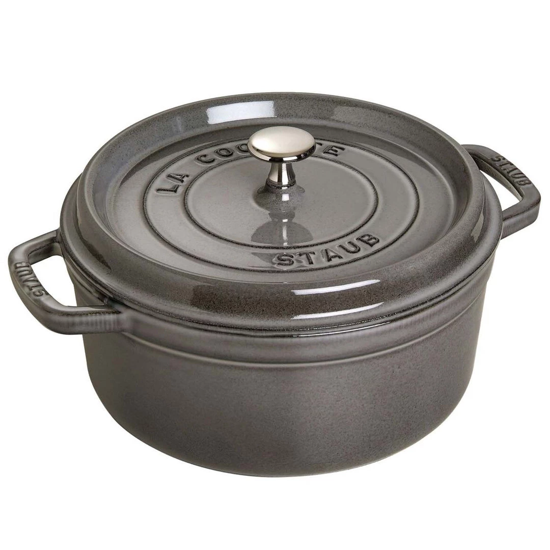 Staub Cast Iron 5.5-Quart Round Cocotte - Graphite Grey 3 Staub Cast Iron 5.5-Quart Round Cocotte - Graphite Grey