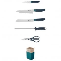 CUTLERY Zwilling J.A. Henckels Now S 6-Piece Knife Block Set - Blueberry Blue