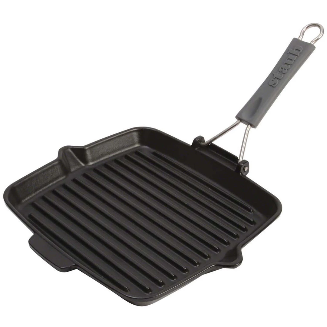 Staub Cast Iron 9.5" Square Folding Grill - Matte Black COOKWARE 3 Staub Cast Iron 9.5" Square Folding Grill - Matte Black COOKWARE