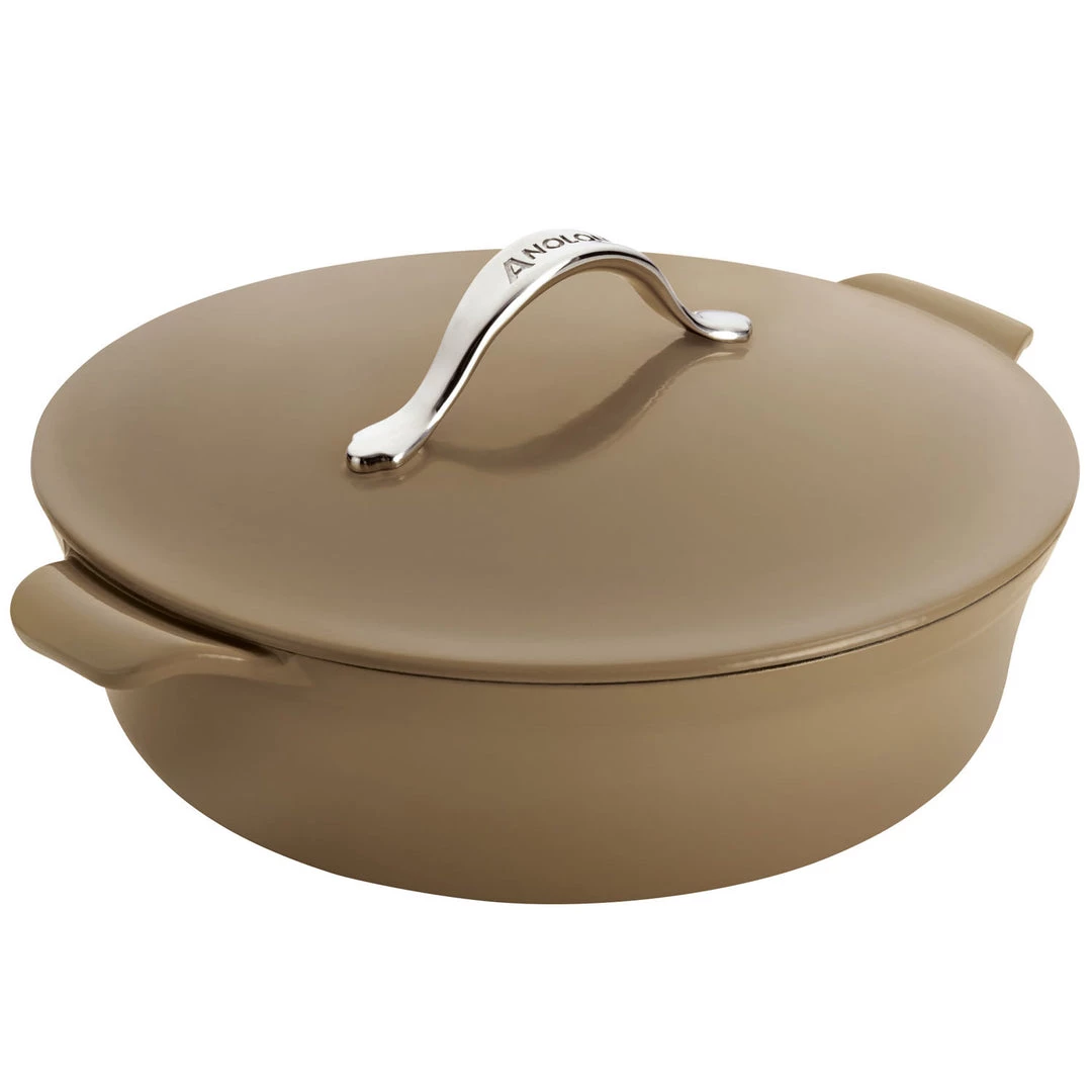COOKWARE Anolon 5-Quart Round Braiser - Umber 3 COOKWARE Anolon 5-Quart Round Braiser - Umber