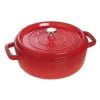 STAUB Cast Iron Shallow Wide Round Cocotte, 4-quart, Cherry