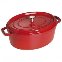 COOKWARE Staub Cast Iron 7-Quart Oval Cocotte - Cherry