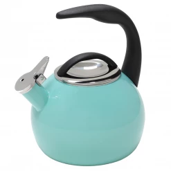 Chantal 2-Quart Enamel-On-Steel Anniversary Teakettle - Aqua COOKWARE