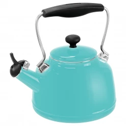 COOKWARE Chantal 1.7-Quarts Enamel-On-Steel Vintage Teakettle - Aqua