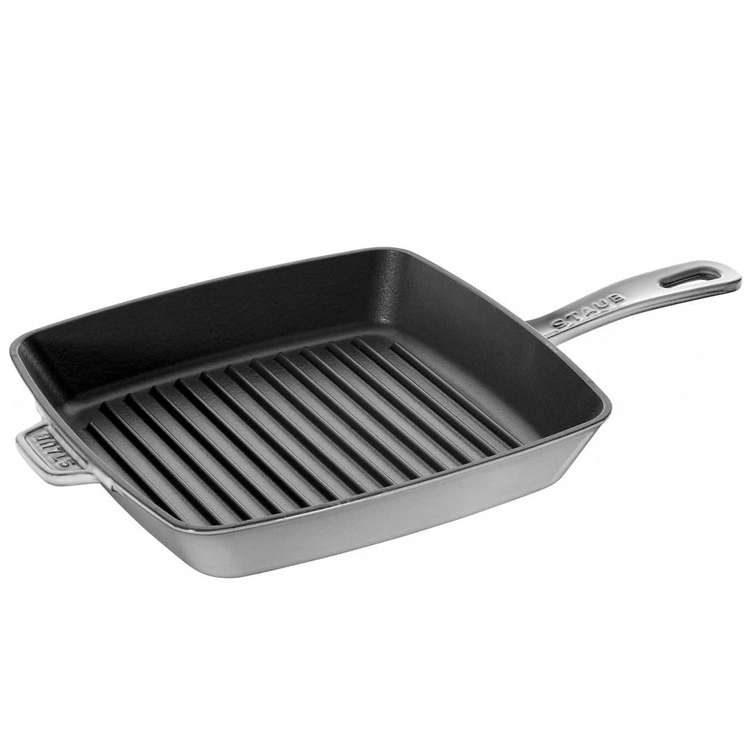 Staub Cast Iron 10" Square Grill Pan - Graphite Grey 3 Staub Cast Iron 10" Square Grill Pan - Graphite Grey