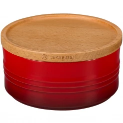 COOKWARE Le Creuset 23-Ounce Stoneware Canister With Wood Lid - Cerise