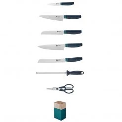 CUTLERY Zwilling J.A. Henckels Now S 8-Piece Knife Block Set - Blueberry Blue