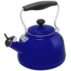 COFFEE & TEA Chantal 1.7-Quarts Enamel-On-Steel Vintage Teakettle - Cobalt Blue