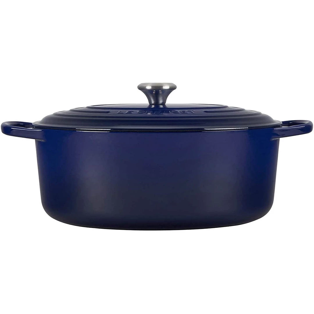 Le Creuset 9.5 Qt. Signature Oval Dutch Oven - Indigo COOKWARE 4 Le Creuset 9.5 Qt. Signature Oval Dutch Oven - Indigo COOKWARE