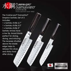 Cuisine::pro Damashiro Emperor Santoku Set 3Pc CUTLERY