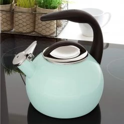 Chantal 2 Qt. Enamel-on-Steel Anniversary Teakettle - Sage Green