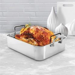 COOKWARE Chantal Stainless Steel Roaster W/ Nonstick Rack (15.5