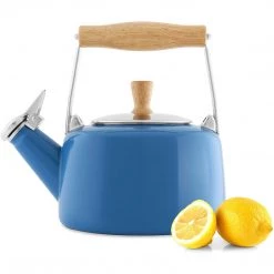 COFFEE & TEA Chantal 1.4 Qt. Enamel-on-Steel Sven Teakettle - Blue Cove