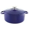 Chantal Round Cast Iron 5-Quart Casserole - Cobalt Blue COOKWARE
