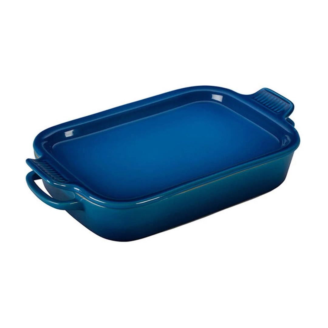 Le Creuset 14 3/4"x9"x2 1/2" (2.75 Qt.) Rectangular Dish With Platter Lid - Marseille 4 Le Creuset 14 3/4"x9"x2 1/2" (2.75 Qt.) Rectangular Dish With Platter Lid - Marseille