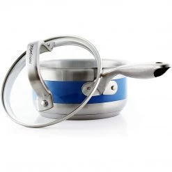 Chantal 1 Qt. Saucepan W/ Glass Lid & Blue Cove Band COOKWARE