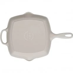 Le Creuset 10.25'' Signature Square Skillet Grill - Meringue COOKWARE