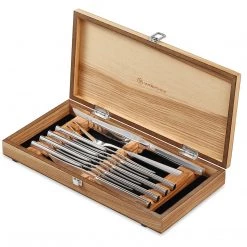 Wusthof 10-Piece Stainless Carving Steak Knife Set, Olivewood