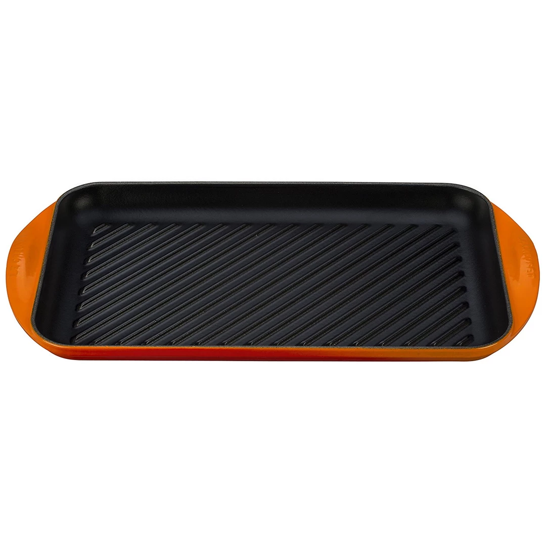 COOKWARE Le Creuset Extra-Large 15.75'' X9'' X 1'' Double Burner Grill - Flame 3 COOKWARE Le Creuset Extra-Large 15.75'' X9'' X 1'' Double Burner Grill - Flame