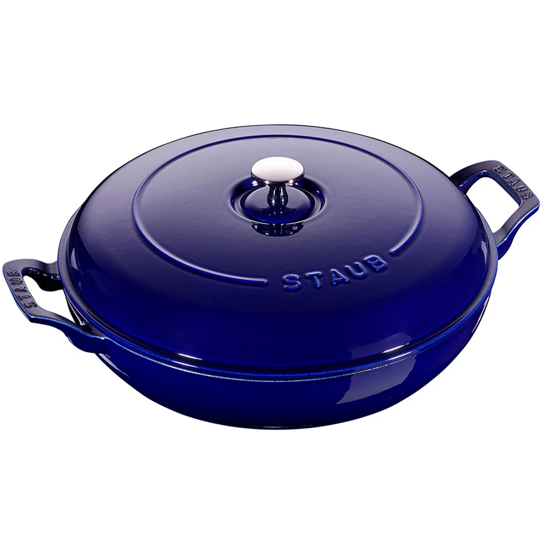 Staub Cast Iron 3.5-Quart Braiser - Dark Blue COOKWARE 3 Staub Cast Iron 3.5-Quart Braiser - Dark Blue COOKWARE