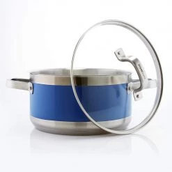 Chantal 6 Qt. Stockpot W/ Glass Lid & Blue Cove Band COOKWARE