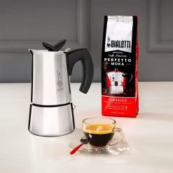 COFFEE & TEA Bialetti, Stainless Steel Musa Stove Top Coffee Maker, 6-Cup (9.2 Oz)