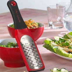 Microplane Artisan Series Bi-Directional Ribbon Blade Cheese Grater (Red)