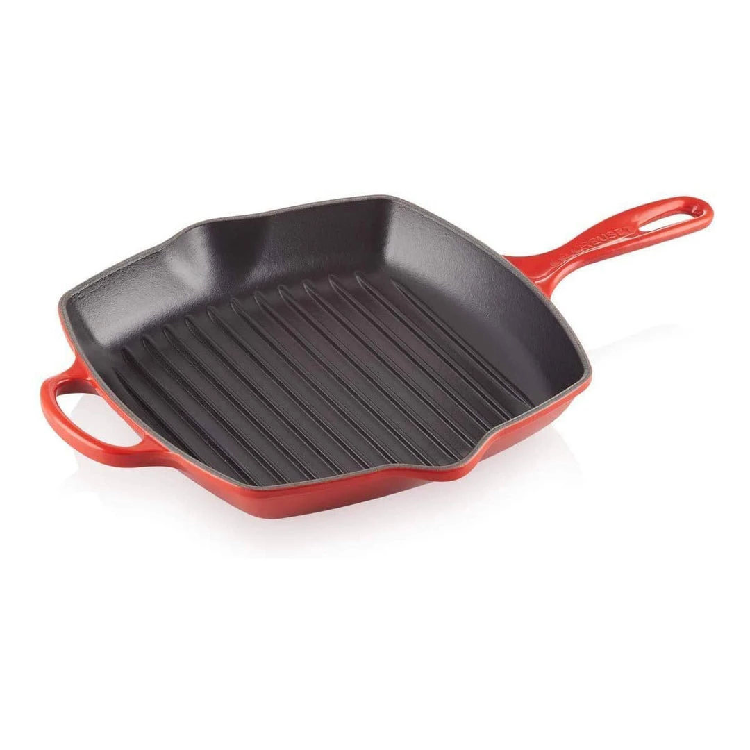 Le Creuset 10.25'' Signature Square Skillet Grill - Cerise 5 Le Creuset 10.25'' Signature Square Skillet Grill - Cerise