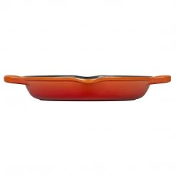 COOKWARE Le Creuset 9.75" Signature Deep Round Grill Pan - Flame