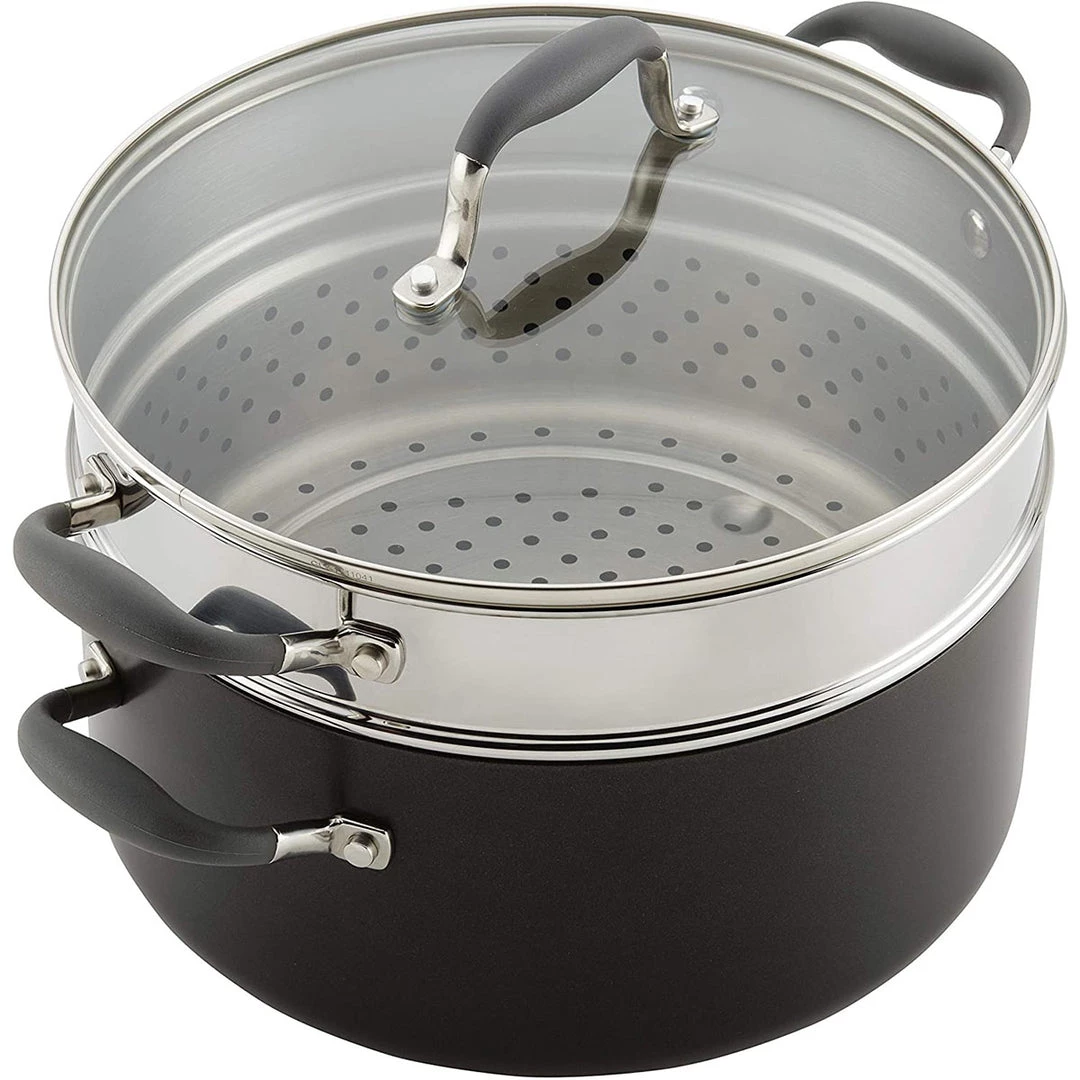Anolon Advanced Hard-Anodized Dutch Oven Multipurpose Steamer Set, 8.5-Quart, Graphite 5 Anolon Advanced Hard-Anodized Dutch Oven Multipurpose Steamer Set, 8.5-Quart, Graphite