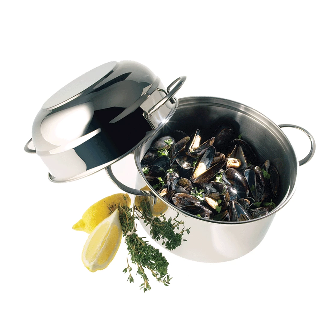Demeyere Resto 3.2-Quart Stainless Steel Mussel Pot 3 Demeyere Resto 3.2-Quart Stainless Steel Mussel Pot