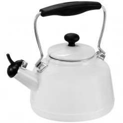 Chantal 1.7-Quarts Enamel-On-Steel Vintage Teakettle - White COOKWARE