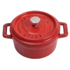 Staub Cast Iron 0.25-Quart Mini Round Cocotte- Cherry