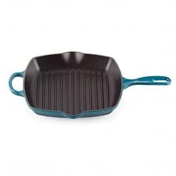 LeCreuset Le Creuset 10.25" Signature Square Skillet Grill - Deep Teal