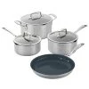 Zwilling J.A. Henckels Clad Cfx 7-Piece Stainless Steel Ceramic Nonstick Cookware Set