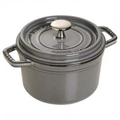 Staub Cast Iron 0.75-Quart Round Cocotte - Graphite Grey