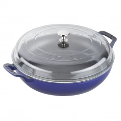 Staub Cast Iron 3.5-Quart Braiser With Glass Lid - Dark Blue COOKWARE