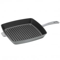 Staub Cast Iron 12" Square Grill Pan - Graphite Grey