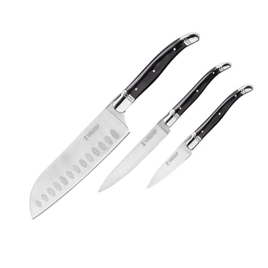 Trudeau Laguiole Knife Starter Set, 3 Pieces (Black Horn) 3 Trudeau Laguiole Knife Starter Set, 3 Pieces (Black Horn)