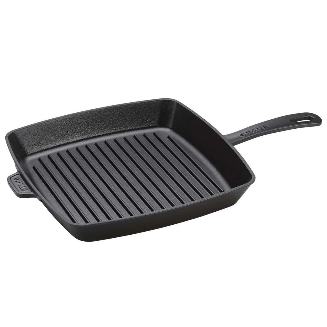 Staub Cast Iron 12" Square Grill Pan - Matte Black COOKWARE 3 Staub Cast Iron 12" Square Grill Pan - Matte Black COOKWARE