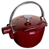 Staub Cast Iron 1-Quart Round Tea Kettle - Grenadine COOKWARE