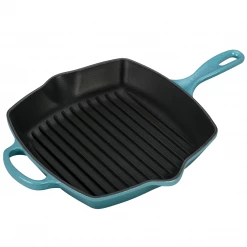 Le Creuset 10.25'' Signature Square Skillet Grill - Caribbean