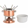 Trudeau Lumina 3 In 1 Copper Fondue Set With Ceramic Insert