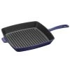 COOKWARE Staub Cast Iron 12" Square Grill Pan - Dark Blue