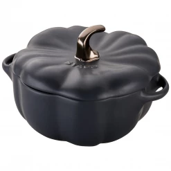 Staub Ceramic 24-Ounce Pumpkin Cocotte - Matte Black COOKWARE