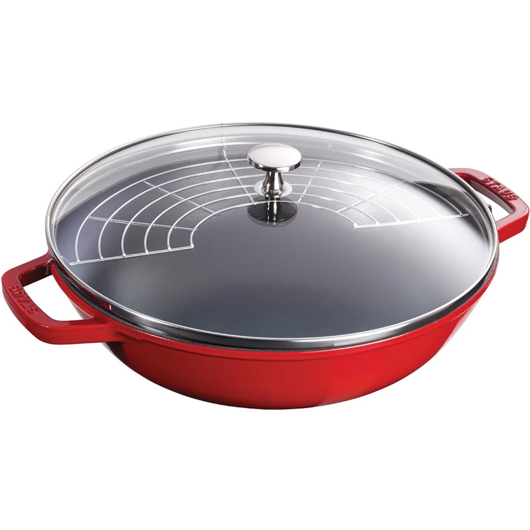 Staub Cast Iron 4.5-Quart Perfect Pan - Cherry COOKWARE 3 Staub Cast Iron 4.5-Quart Perfect Pan - Cherry COOKWARE